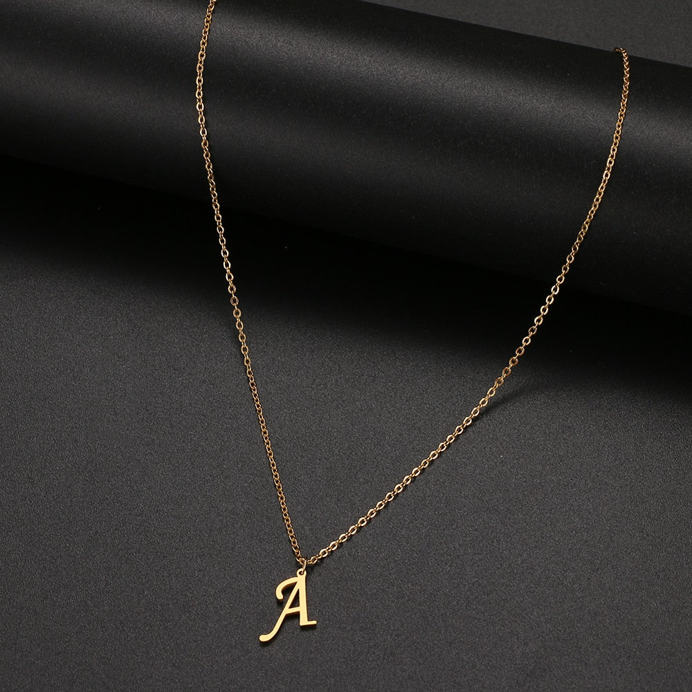 DOTIFI For Women A-Z Alphabet Letter Pendant Necklaces Personalization Stainless Steel Necklace Glamour Jewelry