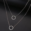 DOTIFI For Women Double Round Geometric Pendant Necklace Stainless Steel Gold and Silver Color Jewelry Gift