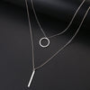 DOTIFI For Women Double Round Geometric Pendant Necklace Stainless Steel Gold and Silver Color Jewelry Gift