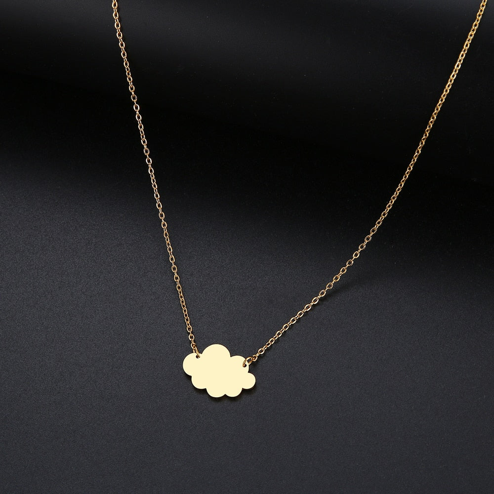 DOTIFI For Women  Simple Sequin Cloud Necklaces Lightning Pendant Stainless Steel Necklace Gift