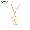 DOTIFI  Stainless Steel Necklace For Women Cute kitten Gold And Silver Color Pendant Necklace Engagement Jewelry