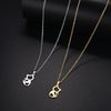 DOTIFI  Stainless Steel Necklace For Women Cute kitten Gold And Silver Color Pendant Necklace Engagement Jewelry