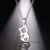 DOTIFI  Stainless Steel Necklace For Women Cute kitten Gold And Silver Color Pendant Necklace Engagement Jewelry
