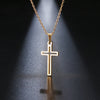 DOTIFI Stainless Steel Necklace For Women Lover's Gold And Rose Gold Color Chain Cross Necklace Small Cross Religious Jewelry
