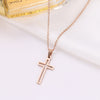 DOTIFI Stainless Steel Necklace For Women Lover's Gold And Rose Gold Color Chain Cross Necklace Small Cross Religious Jewelry