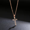 DOTIFI Stainless Steel Necklace For Women Lover's Gold And Rose Gold Color Chain Cross Necklace Small Cross Religious Jewelry