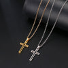 DOTIFI Stainless Steel Necklace For Women Lover's Gold And Rose Gold Color Chain Cross Necklace Small Cross Religious Jewelry