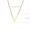 DOTIFI Stainless Steel Necklace For Women Lover's Gold And Rose Gold Color Simple V Pendant Necklace Engagement Jewelry Friends
