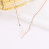 DOTIFI Stainless Steel Necklace For Women Lover's Gold And Rose Gold Color Simple V Pendant Necklace Engagement Jewelry Friends
