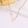 DOTIFI Stainless Steel Necklace For Women Lover's Gold And Rose Gold Color Simple V Pendant Necklace Engagement Jewelry Friends