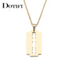 DOTIFI Stainless Steel Necklace For Women Lover's Gold And Silver Color Shaver Shape Pendant Necklace Engagement Jewelry