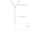 DOTIFI Stainless Steel Necklace For Women Lover's Simple Long Stick Pendant Necklaces Metal Chain Strip Rose Gold Choker