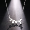 DOTIFI  Stainless Steel Necklace For Women Man Bird And Flower Gold And Silver Color Pendant Necklace Engagement Jewelry
