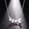 DOTIFI  Stainless Steel Necklace For Women Man Bird And Flower Gold And Silver Color Pendant Necklace Engagement Jewelry