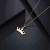 DOTIFI Stainless Steel Necklace For Women Man Lover's Cartoon Crown Gold And Silver Color Pendant Necklace Engagement Jewelry