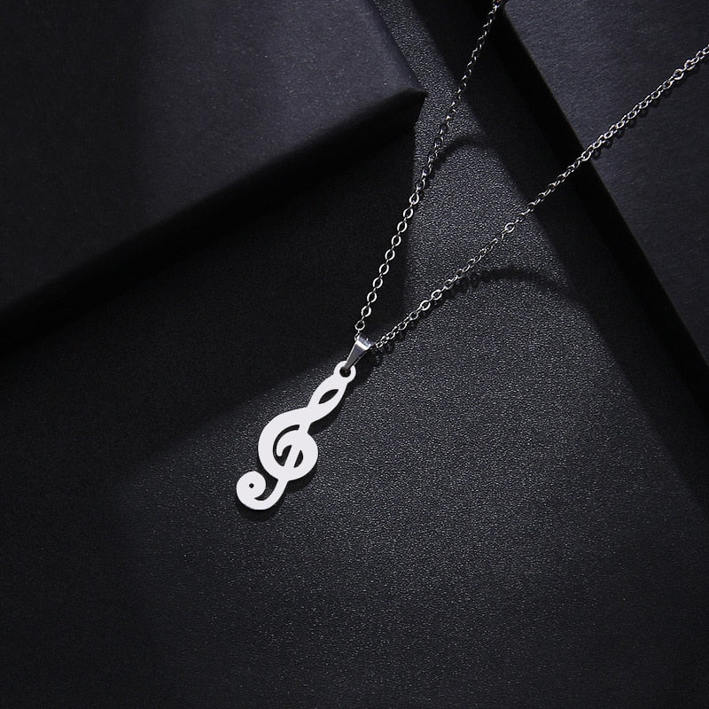 DOTIFI Stainless Steel Necklace For Women Man Lover's Music Gold And Silver Color Pendant Necklace Engagement Jewelry