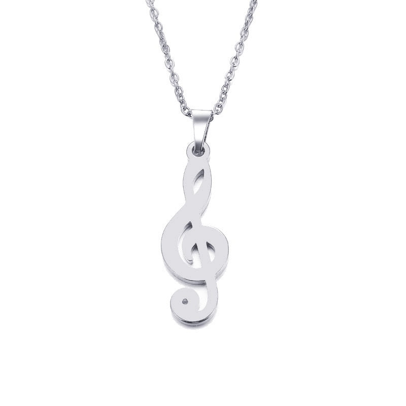 DOTIFI Stainless Steel Necklace For Women Man Lover's Music Gold And Silver Color Pendant Necklace Engagement Jewelry