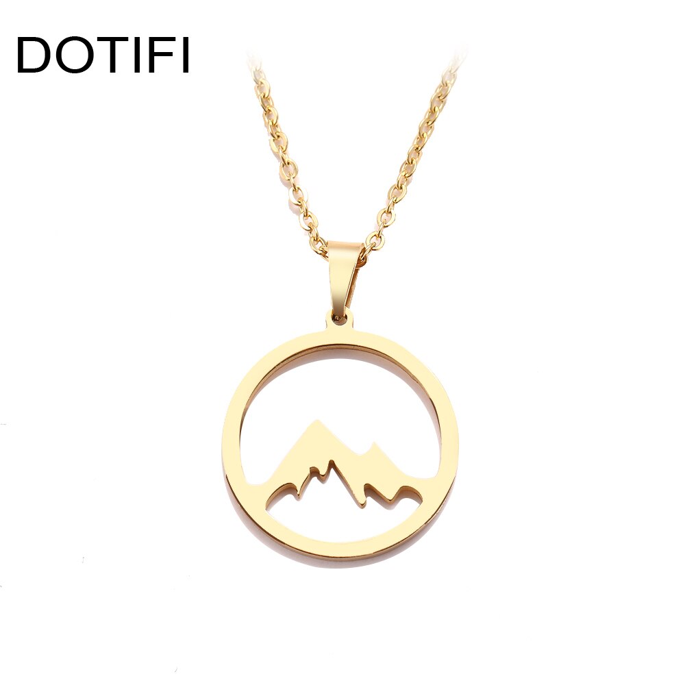 DOTIFI-collar de acero inoxidable para mujer y hombre, colgante de Color dorado y plateado, joyería de compromiso