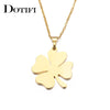 DOTIFI-collar de acero inoxidable para mujer y hombre, colgante de trébol, Color dorado y plateado, joyería de compromiso