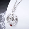 DOUBLE-R 0.16ct Natural Garnet 925 sterling Silver 18 inch Chain Pendant Necklaces Gemstone Brand Round Necklaces for women