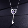 DOUBLE-R 0.35ct Genuine Natural Amethyst Necklace Real 925 Sterling Silver Anniversary Jewelry Pendants Necklaces For Women