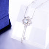 DOUBLE-R 0.3ct Blue Topaz Classic Necklaces & Pendants 100% Genuine 925 Sterling Silver Trendy Necklace Fine Jewelry For Women