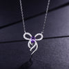 DOUBLE-R 0.5ct Natural Genuine Blue Topaz 100% 925 Sterling Silver Classic Bowknot Pendants Necklaces Fine Jewelry for Women