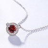 DOUBLE-R 0.65ct Natural Garnet 925 Sterling Silver Round Red Fine Jewelry Vintage Fashion Pendant Necklace for Women gifts