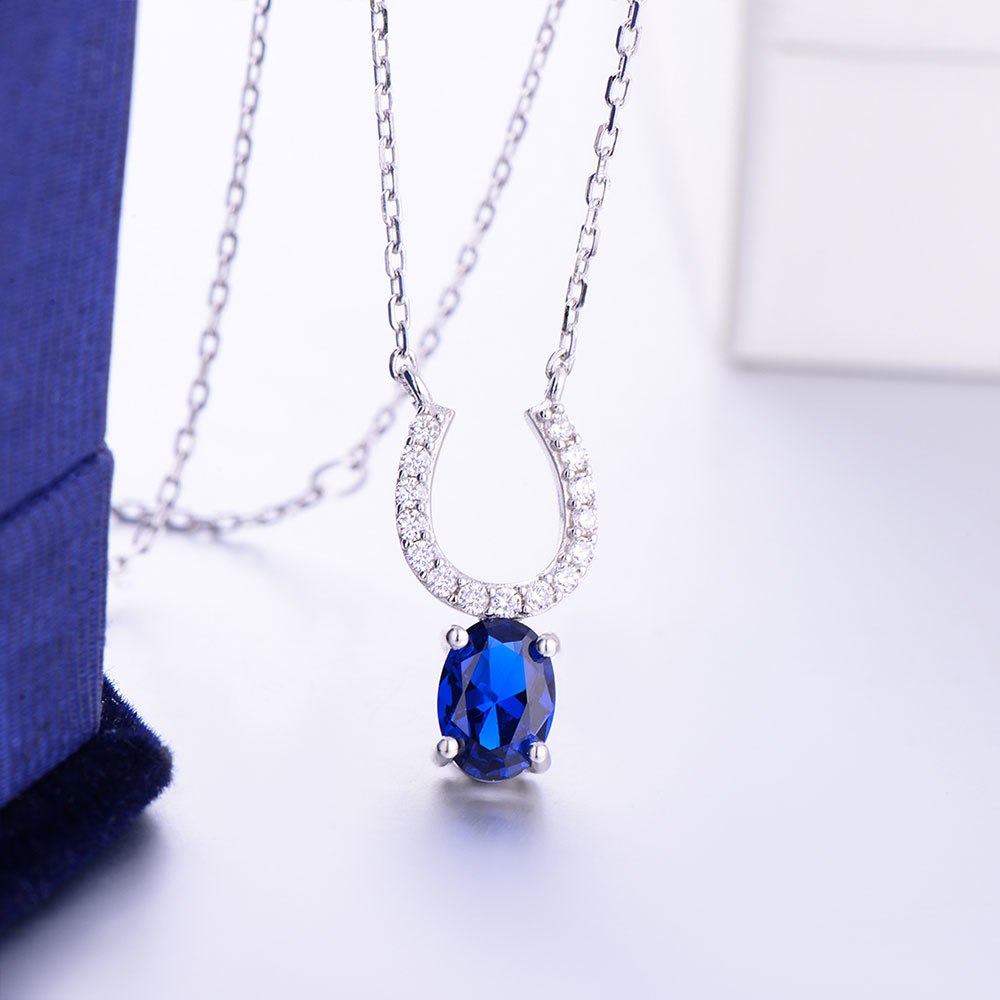DOUBLE-R 0.75ct Created Emerald Necklaces & Pendants 100% 925 Sterling Silver 45cm Chain Fine Jewelry Necklaces For Women