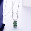 DOUBLE-R 0.75ct Created Emerald Necklaces & Pendants 100% 925 Sterling Silver 45cm Chain Fine Jewelry Necklaces For Women