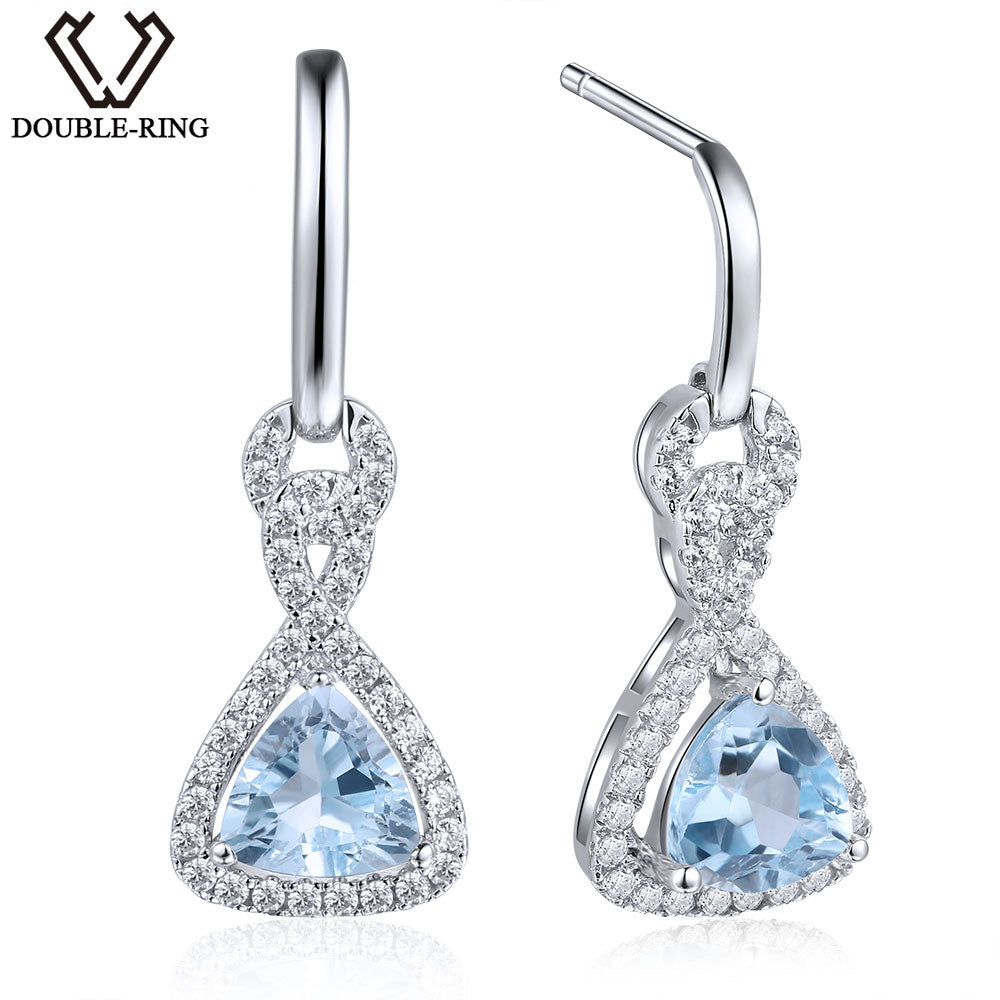 DOUBLE-R 1.22ct Natural Citrine Gemstone fine Jewelry 925 Sterling Silver Drop Earrings for Women Brinco Feminino