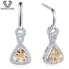 DOUBLE-R 1.22ct Natural Citrine Gemstone fine Jewelry 925 Sterling Silver Drop Earrings for Women Brinco Feminino