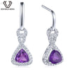 DOUBLE-R 1.22ct Natural Citrine Gemstone fine Jewelry 925 Sterling Silver Drop Earrings for Women Brinco Feminino