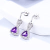 DOUBLE-R 1.39ct Natural Amethyst Gemstone Earing 925 Sterling Silver Earrings For Women Drop Eedding Earrings
