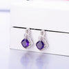 DOUBLE-R 1.65ct Genuine Natural Amethyst 925 Sterling Silver Earrings Gemstone Earrings For Women Blue Earrings