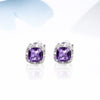DOUBLE-R 1.6Ct Natural Amethyst Gemstone 925 Sterling Silver Earrings For Women Vintage Costume Jewelry