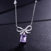 DOUBLE-R 1.6ct Classic Natural Purple Amethyst Gemstone Pendants Solid 925 Sterling Silver Fine Engagement Jewelry for women