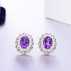 DOUBLE-R 1.8ct Natural Amethyst Gemstone 925 Silver Sterling Gemstone Earrings For Women Vintage Costume Jewelry