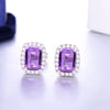 DOUBLE-R 2.23ct Genuine Natural Amethyst Earrings 925 Sterling Silver Wedding Jewelry for Women Fine Jewelry Stud Earrings