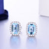 DOUBLE-R 2.23ct Natural Blue Mystic Topaz Gemstone Earrings For Women Sterling Silver Earring Stud Bridal Jewelry