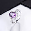 DOUBLE-R 2.65ct Natural Amethyst Gemstone 925 Sterling Silver Ring Embroidery