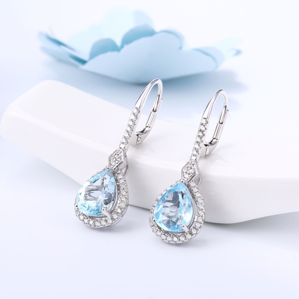 DOUBLE-R 4.35ct Genuine Natural Citrine Silver 925 Drop Earrings vintage Gemstone earrings For Women fine Wedding Jewelry