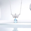 DOUBLE-R Blue Topaz Necklaces Jewelry 925 Sterling Silver jewelry Necklaces & Pendants Fine Jewelry for Women