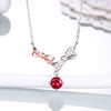 DOUBLE-R Bowknot Real 925 Sterling Silver Created Sapphire Necklaces Pendants Fine Wedding Jewelry for women