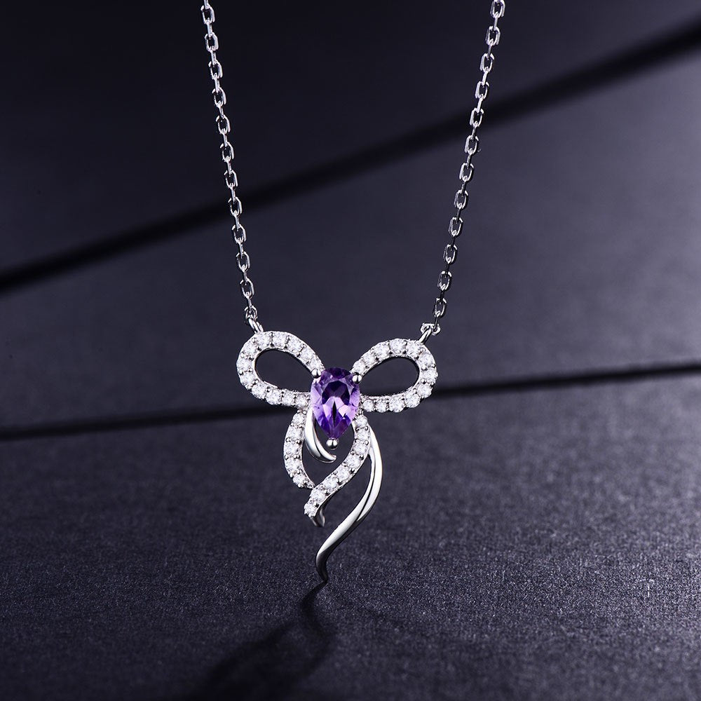 DOUBLE-R Classic 0.4ct Natural Genuine Citrine Pendants Necklaces Real 100% 925 Sterling Silver Fine Wedding Jewelry for women