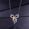 DOUBLE-R Classic 0.4ct Natural Genuine Citrine Pendants Necklaces Real 100% 925 Sterling Silver Fine Wedding Jewelry for women