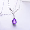 DOUBLE-R Classic 0.9ct Genuine Natural Amethyst Necklaces Pendants 925 Sterling Silver Fine wedding Jewelry For Women