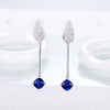 DOUBLE-R Created Ruby Rose Gemstone Jewelry Real 925 Sterling Silver Fine Jewelry Wedding Earrings for women