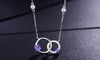 DOUBLE-R Double Circle 0.44ct Genuine Natural Amethyst Necklaces & Pendants Real 100% 925 Sterling Silver Necklaces For Women