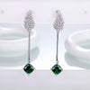 DOUBLE-R Earrings For Girls Real 925 Sterling Silver Earring With Created Emerald Gemstone Jewelry